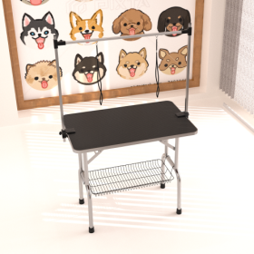 36 Inch Professional Dog Pet Grooming Table Adjustable Heavy Duty Portable (Color: Black)