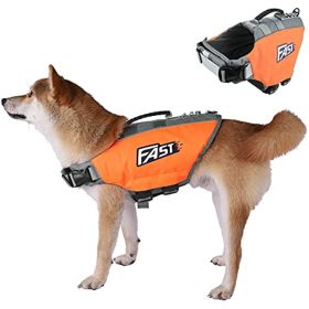 Dog Life Jacket; Reflective Dog Safety Vest Adjustable Pet Life Preserver with Strong Buoyancy and Durable Rescue Handle for Swimming; Surfing; B (size: large)