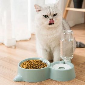 Pet Dog Cat Bowl Fountain Automatic Food Water Feeder Container For Cats Dogs Drinking Pet Articles  Pet Cat Water Dispenser (Color: Green)