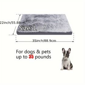 Pet Dog Bed Long Plush Cozy Warm Sleeping Beds Washable Anti-Slip Kennel Mats (Option: A)